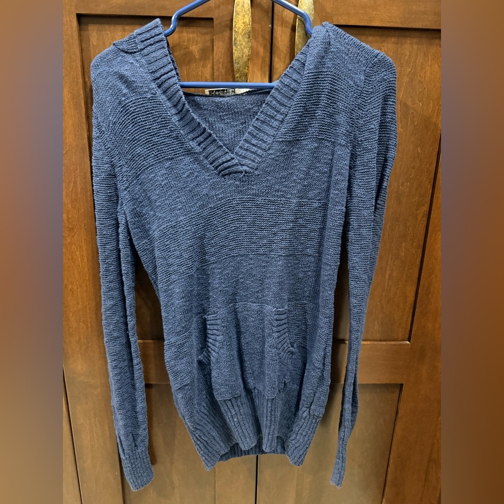 Revolution Deep Blue Knit Sweater with hood